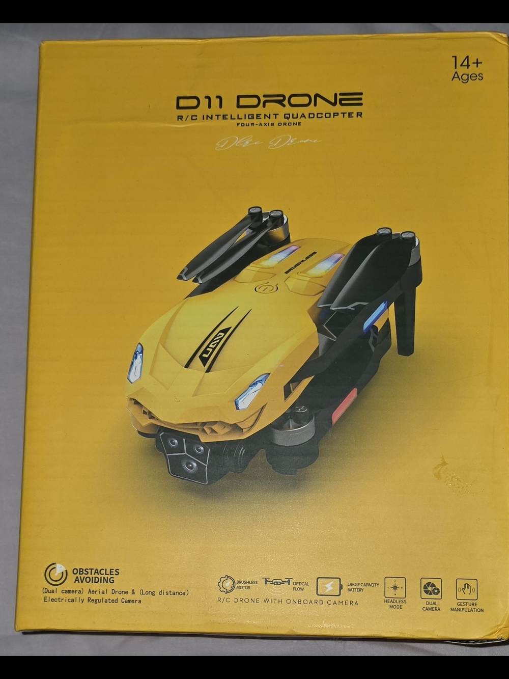 New D11 Drone Quadcopter - Yellow
